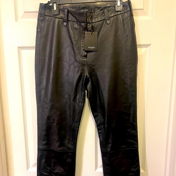 Muubaa women’s leather pants size 4 US black - Picture 1 of 12